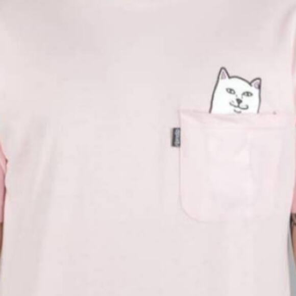 RipnDip NWOT Lord Nermal Baby Pink T-shirt Pocketed Bad Kitty Cap Sleeve Small - Picture 16 of 16